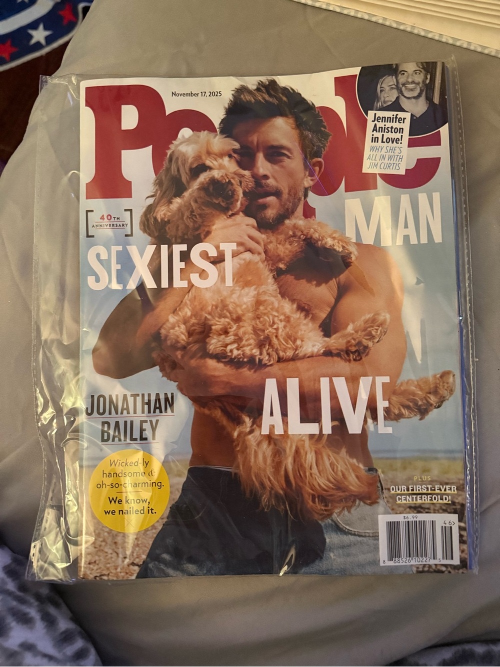 Magazine Cover with Tan/Light Brown Dog - Jonathan Bailey Feature